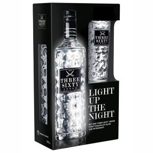 THREE SIXTY Vodka set con Bicchiere 70 cl.